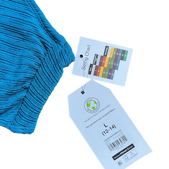 NEW WITH TAGS Tine and TRU Womens solid Variegated Rib Bikini Top Large L 12-14 - Picture 10 of 15